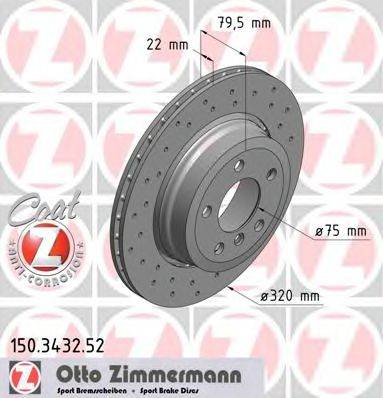 Тормозной диск ZIMMERMANN 150343252