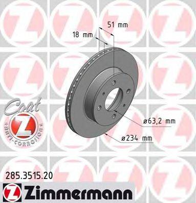 Тормозной диск ZIMMERMANN 285.3515.20
