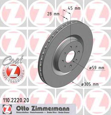 Тормозной диск ZIMMERMANN 110.2221.20