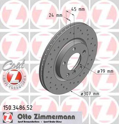 Тормозной диск ZIMMERMANN 150348652