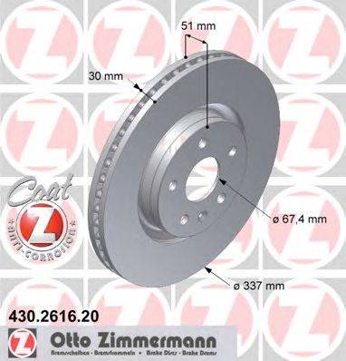 Тормозной диск ZIMMERMANN 430.2616.20