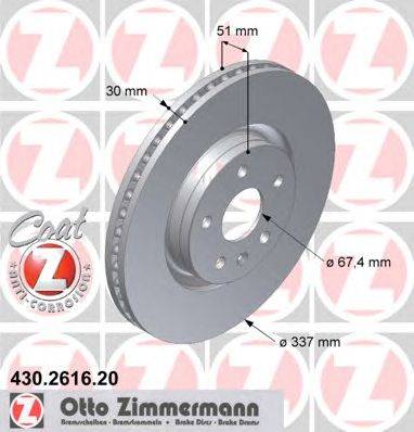 Тормозной диск ZIMMERMANN 430261620