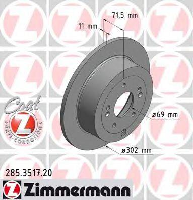 Тормозной диск ZIMMERMANN 285351720