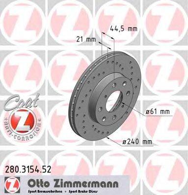 Тормозной диск ZIMMERMANN 280315452