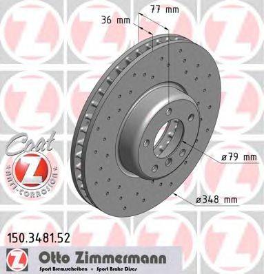Тормозной диск ZIMMERMANN 150348152