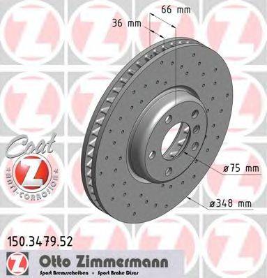 Тормозной диск ZIMMERMANN 150347952