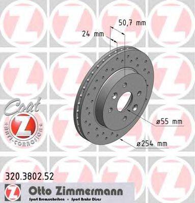 Тормозной диск ZIMMERMANN 320.3802.52