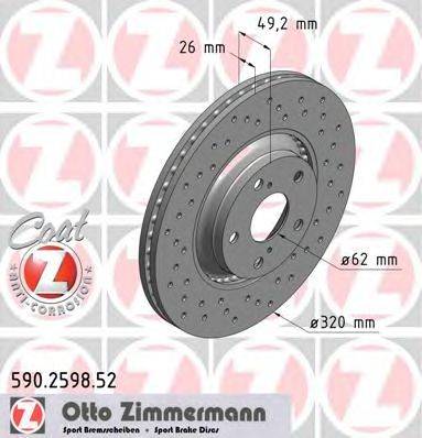 Тормозной диск ZIMMERMANN 590259852