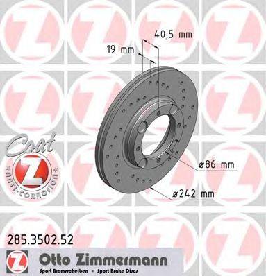 Тормозной диск ZIMMERMANN 285350252