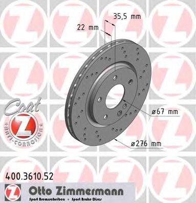 Тормозной диск ZIMMERMANN 400.3610.52