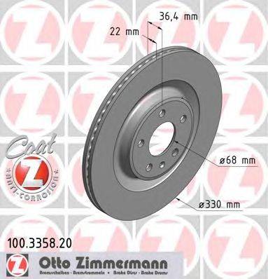 Тормозной диск ZIMMERMANN 100335820