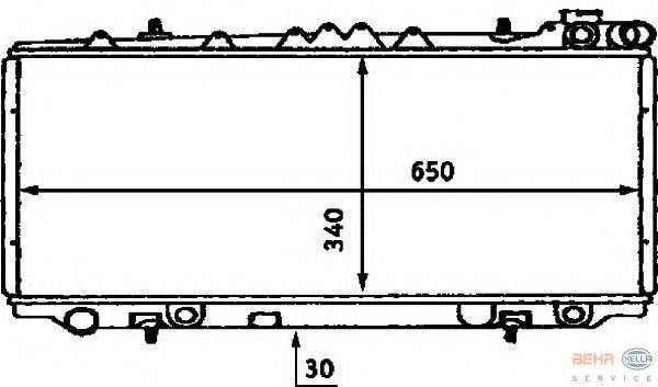 Радиатор, охлаждение двигателя HELLA 8MK 376 715-581