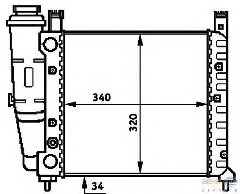 Радиатор, охлаждение двигателя HELLA 8MK 376 716-711