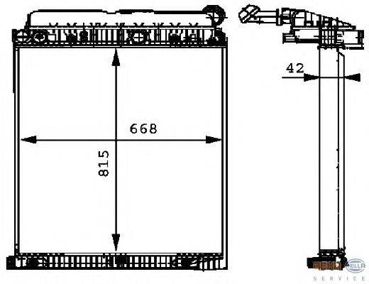 Радиатор, охлаждение двигателя HELLA 8MK 376 721-261