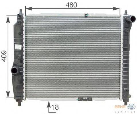 Радиатор, охлаждение двигателя HELLA 8MK 376 762-641