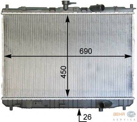 Радиатор, охлаждение двигателя HELLA 8MK 376 763-561