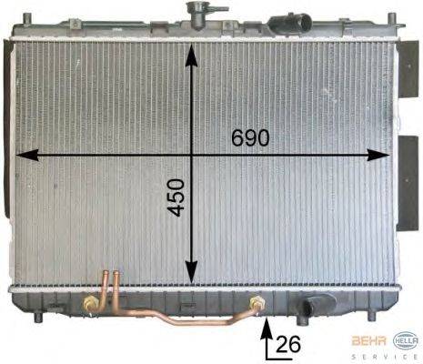 Радиатор, охлаждение двигателя HELLA 8MK 376 763-571