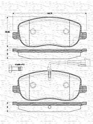 Комплект тормозных колодок, дисковый тормоз MAGNETI MARELLI BP1436