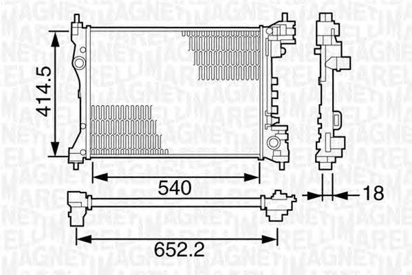 Радиатор, охлаждение двигателя MAGNETI MARELLI 350213125400