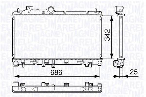 Радиатор, охлаждение двигателя MAGNETI MARELLI 350213132700