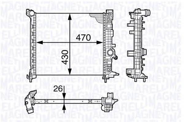 Радиатор, охлаждение двигателя MAGNETI MARELLI 350213143500