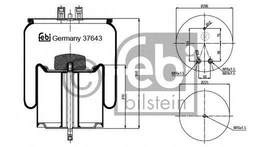 Кожух пневматической рессоры FEBI BILSTEIN 37643