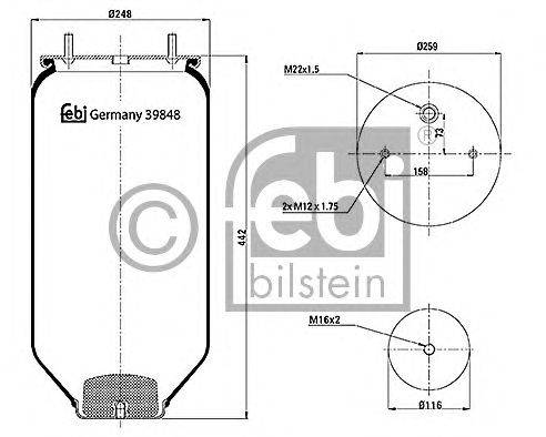 Кожух пневматической рессоры FEBI BILSTEIN 39848