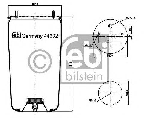 Кожух пневматической рессоры FEBI BILSTEIN 44632