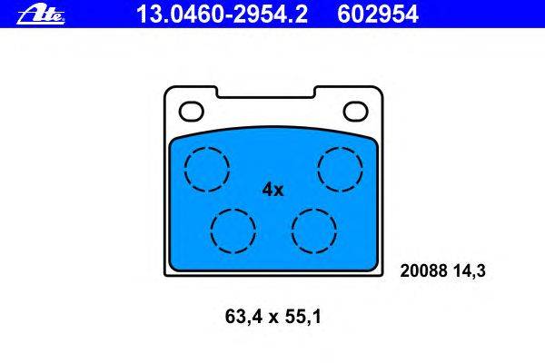 Комплект тормозных колодок, дисковый тормоз ATE 13046029542