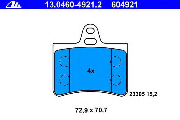 Комплект тормозных колодок, дисковый тормоз ATE 13.0460-4921.2