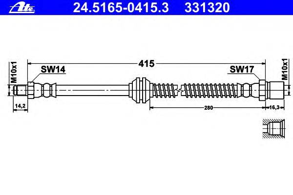 Тормозной шланг ATE 24.5165-0415.3