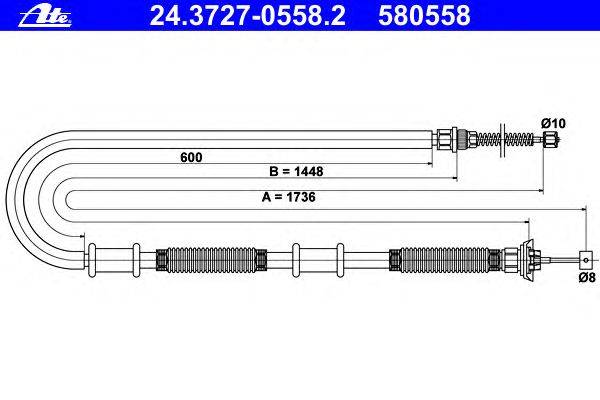 Трос, стояночная тормозная система ATE 24.3727-0558.2