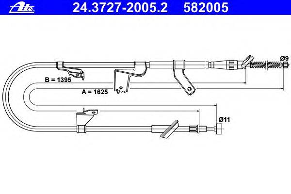 Трос, стояночная тормозная система ATE 24372720052