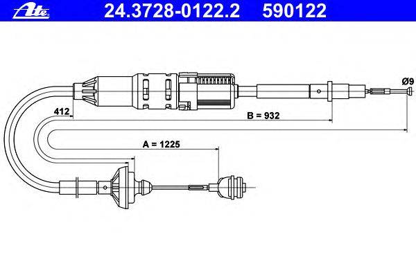 Трос, управление сцеплением ATE 24.3728-0122.2