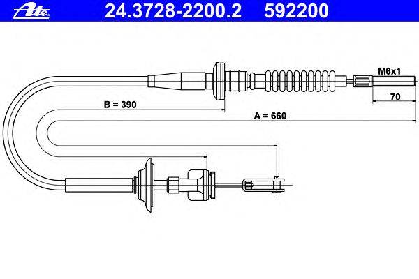 Трос, управление сцеплением ATE 24.3728-2200.2
