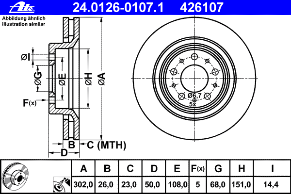 Тормозной диск ATE 24.0126-0107.1