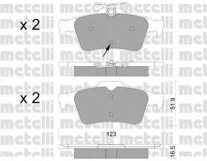 Комплект тормозных колодок, дисковый тормоз METELLI 2203372