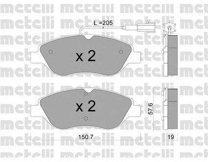 Комплект тормозных колодок, дисковый тормоз METELLI 22-0577-1