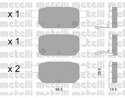 Комплект тормозных колодок, дисковый тормоз METELLI 22-0915-0