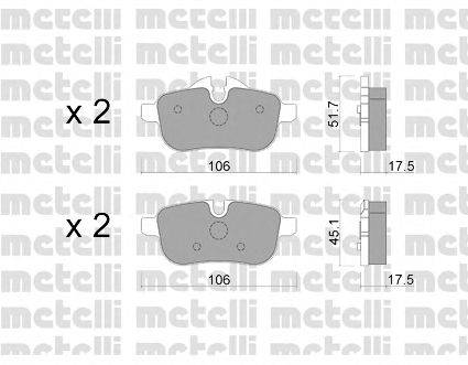 Комплект тормозных колодок, дисковый тормоз METELLI 22-0919-0