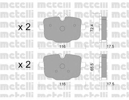 Комплект тормозных колодок, дисковый тормоз METELLI 2209210